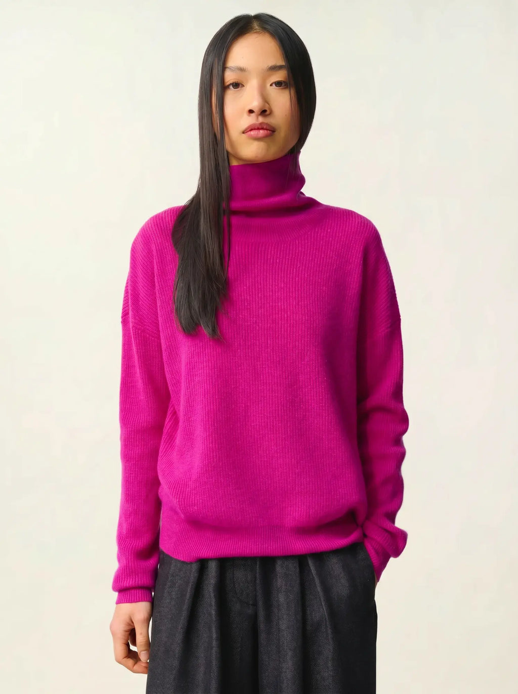 ROXANE pullover rollkragen violine