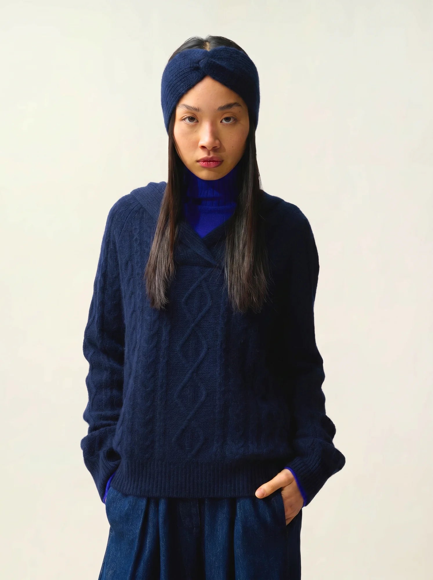 RISTO headband 8 ply navy