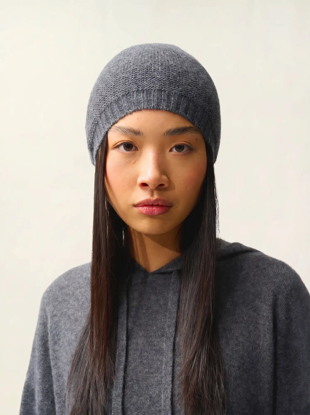 STEFANA beanie 4 ply heather charcoal