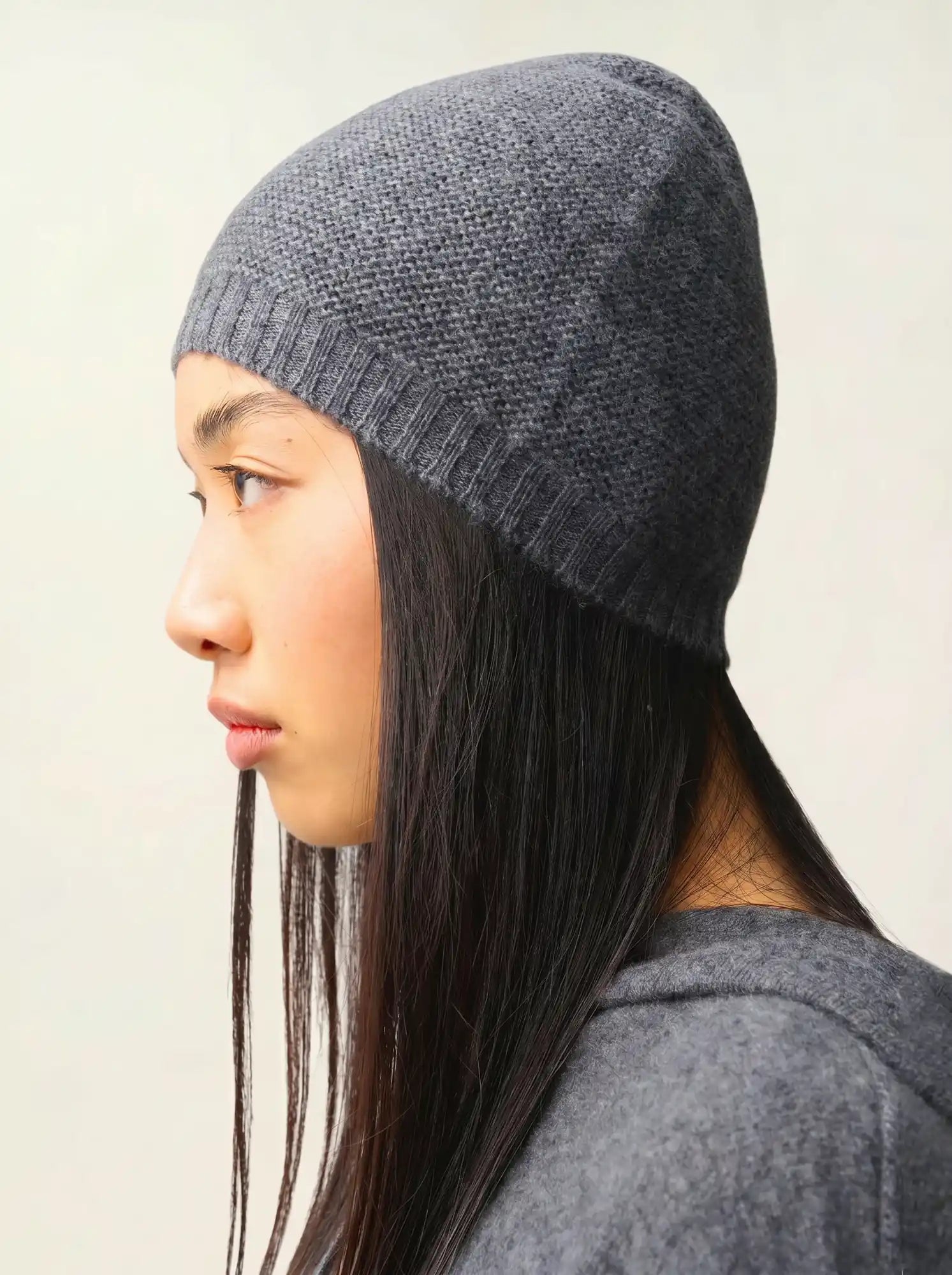 STEFANA beanie 4 ply heather charcoal