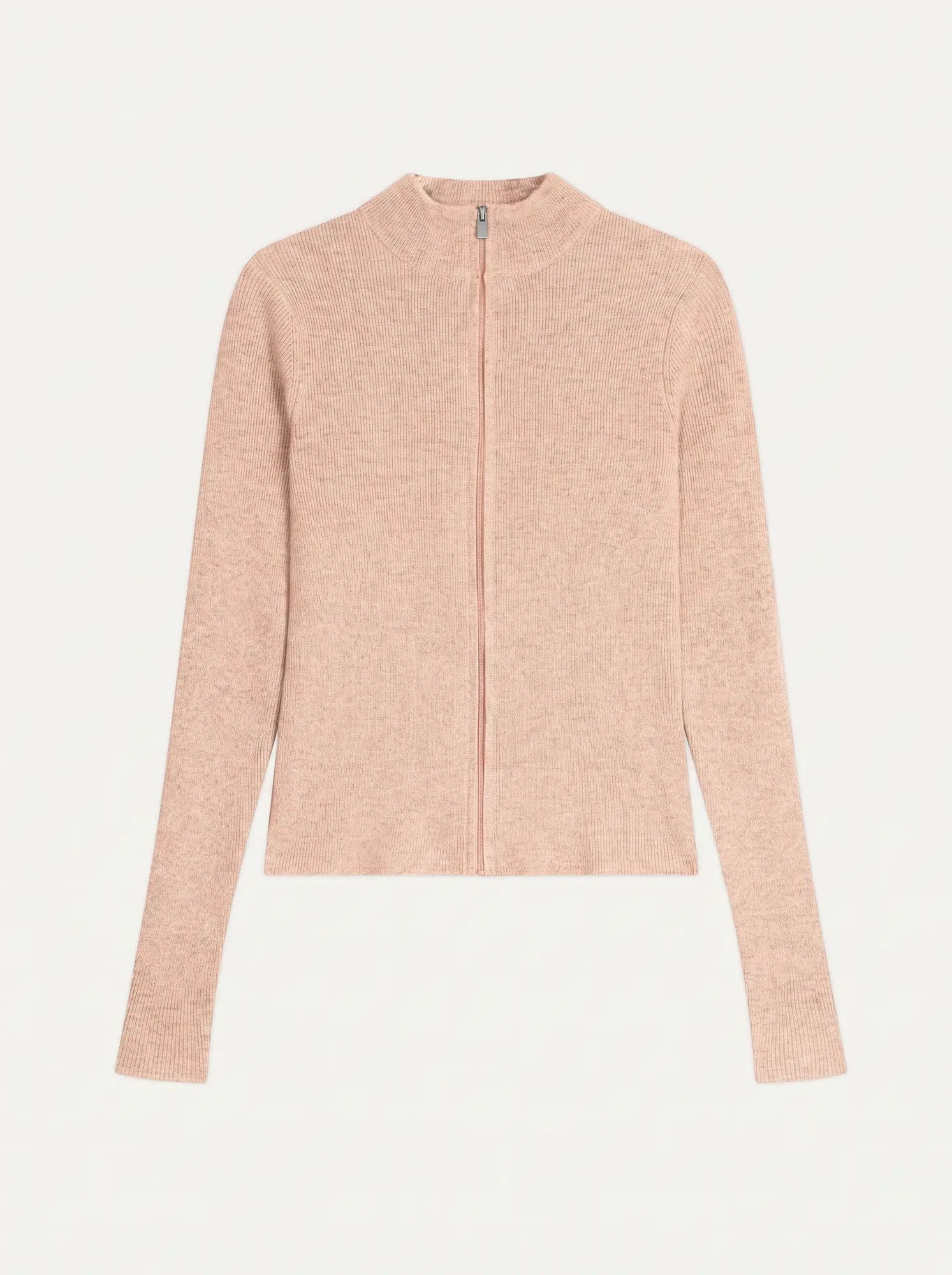 ALBERTE weste mit reissverschluss stehkragen beige