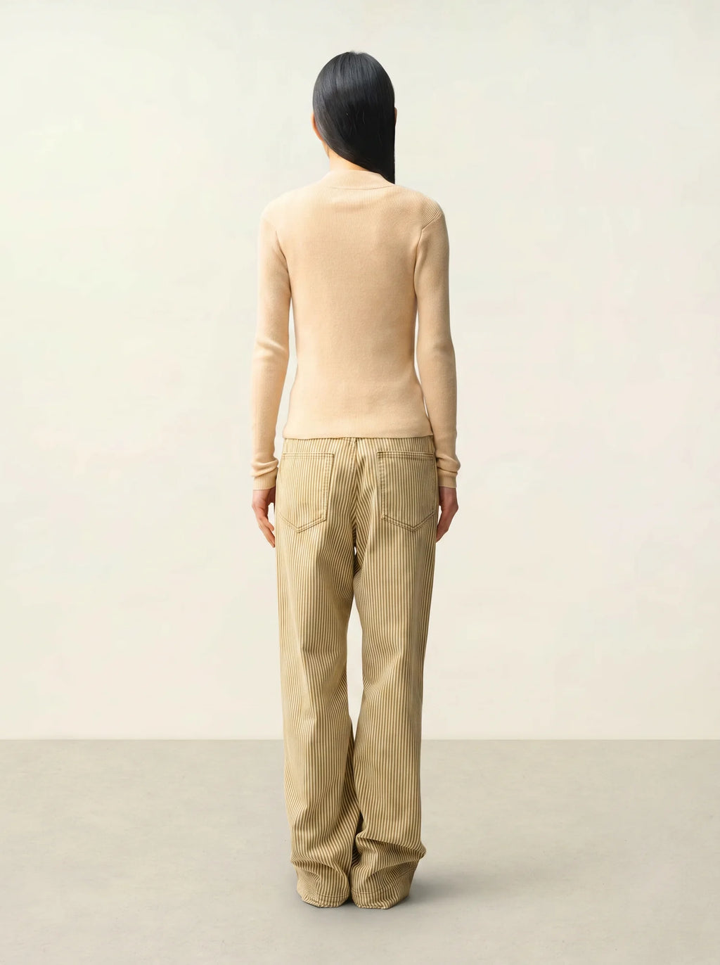 ALBERTE weste mit reissverschluss stehkragen beige