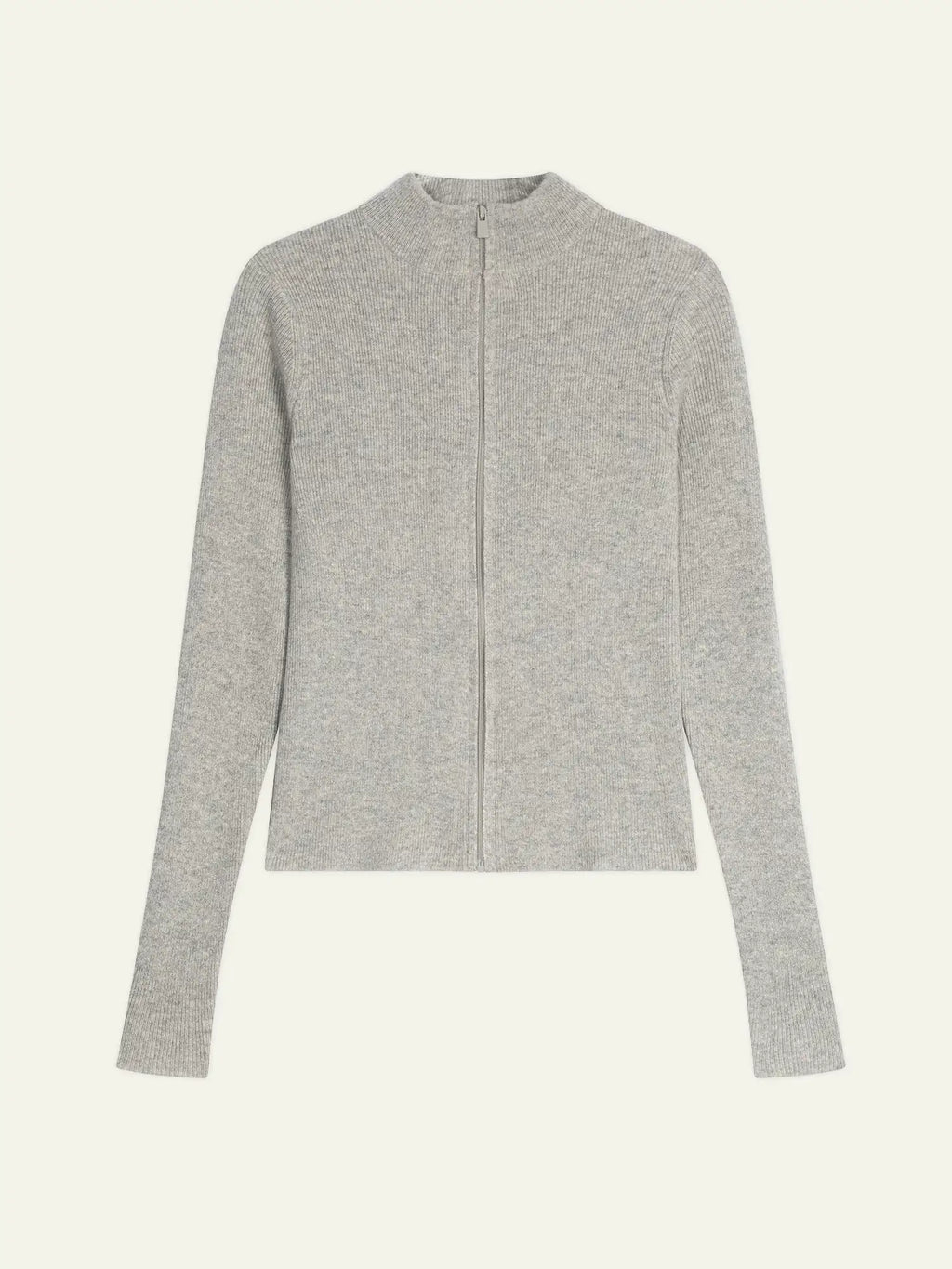 ALBERTE gilet zippé col montant gris chiné