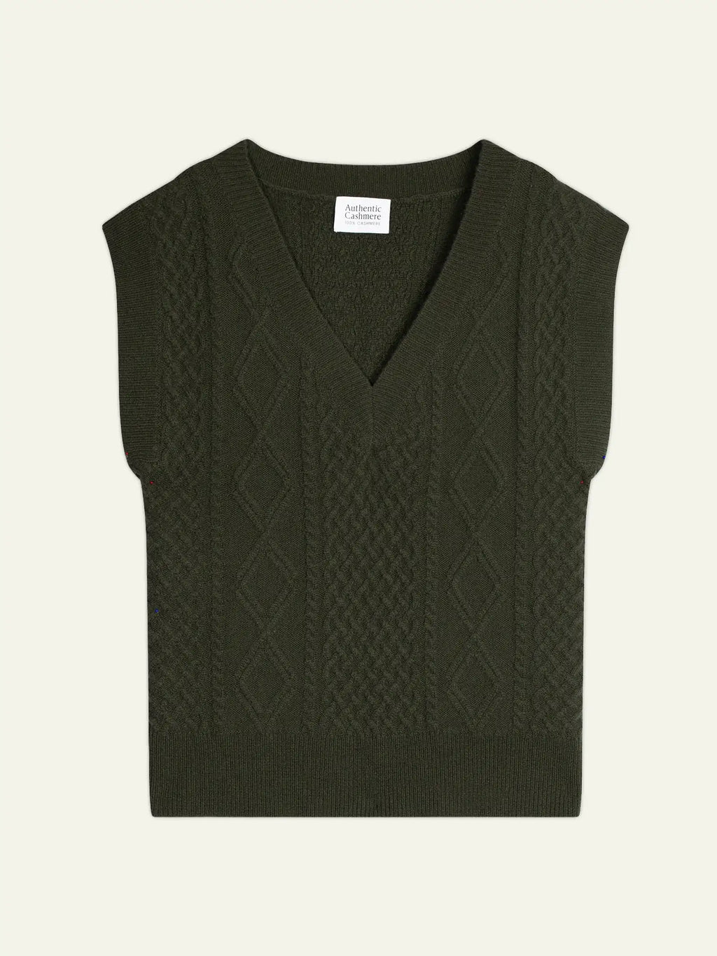 ASLOG Pullover V-Ausschnitt ärmellos 4-fädig Khaki