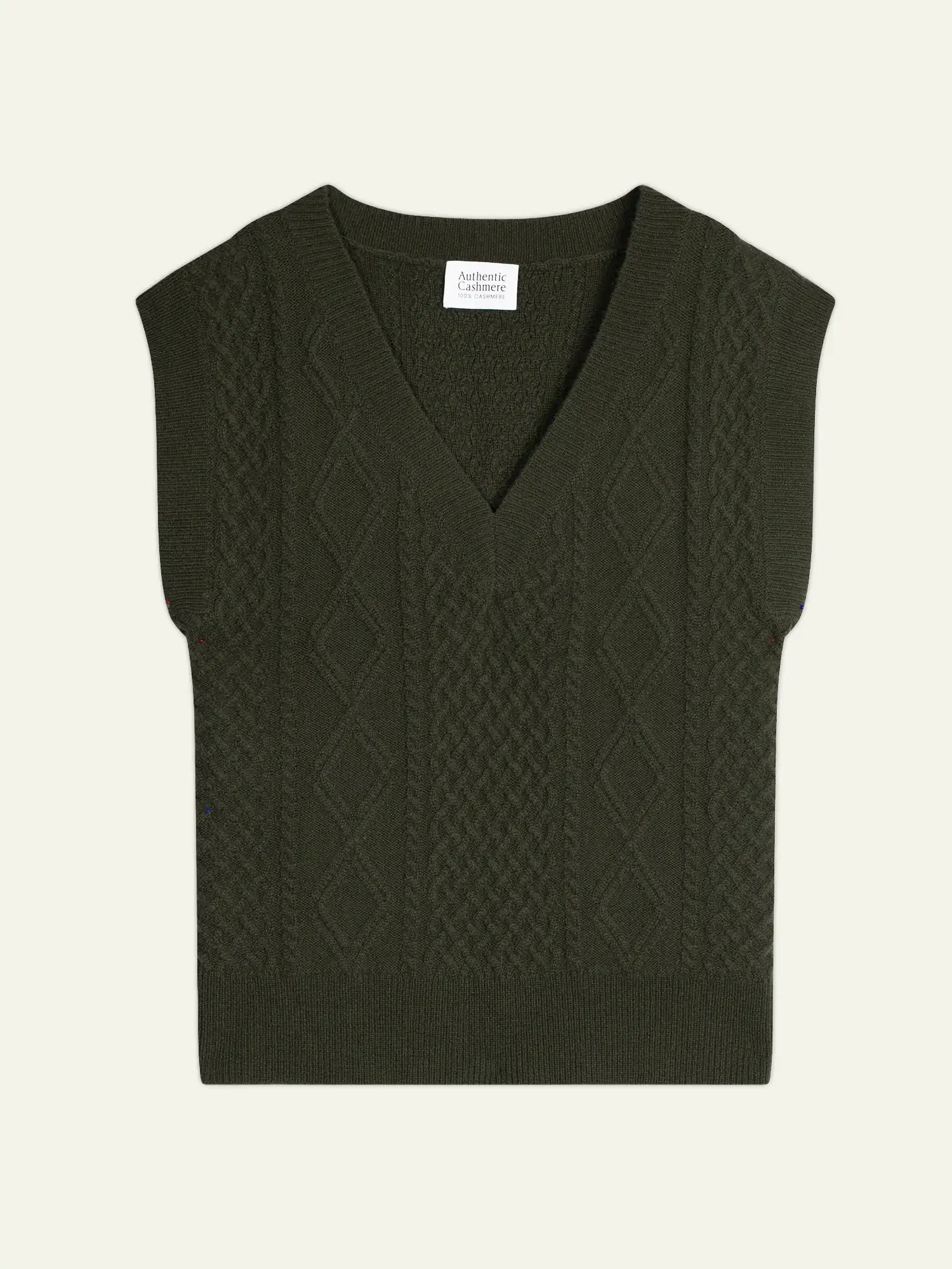 ASLOG pullover v-ausschnitt ärmellos 4-fädig khaki