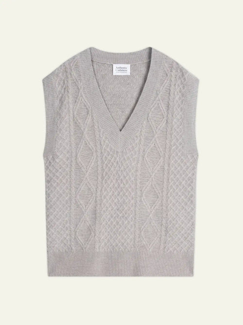 ASLOG Sweater V-Neck Sleeveless 4 Ply Heather Cloud