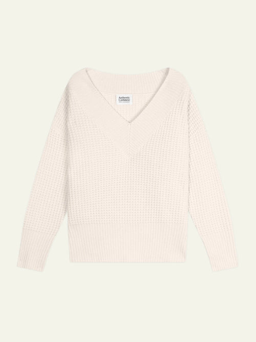 ALPANDE pull col V 8 fils neige