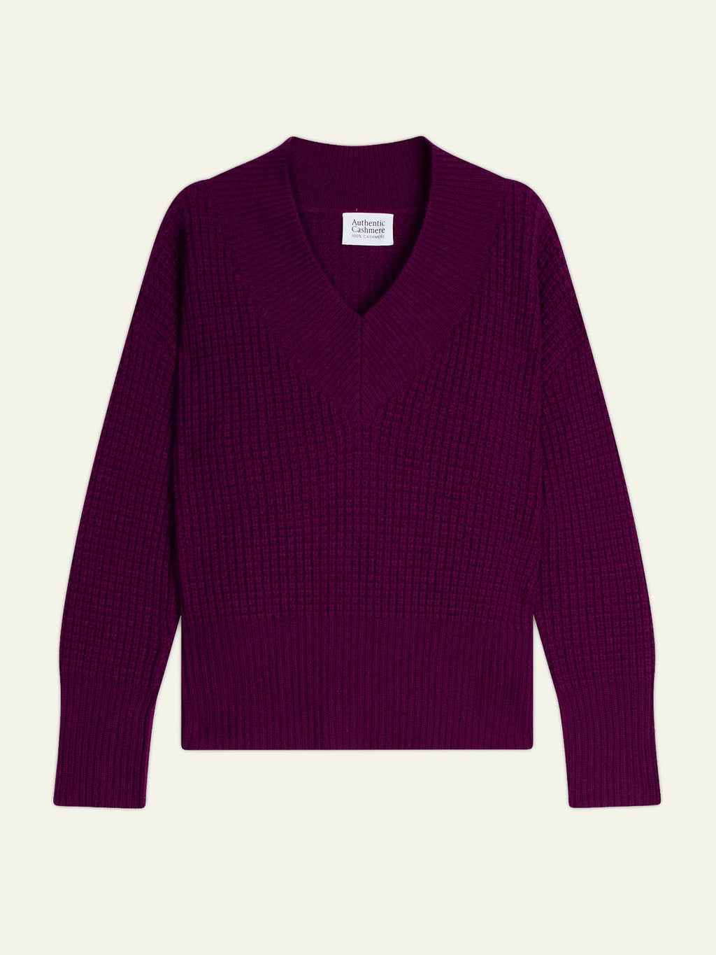 ALPANDE Pullover V-Ausschnitt 8-fädig Pflaumenblau