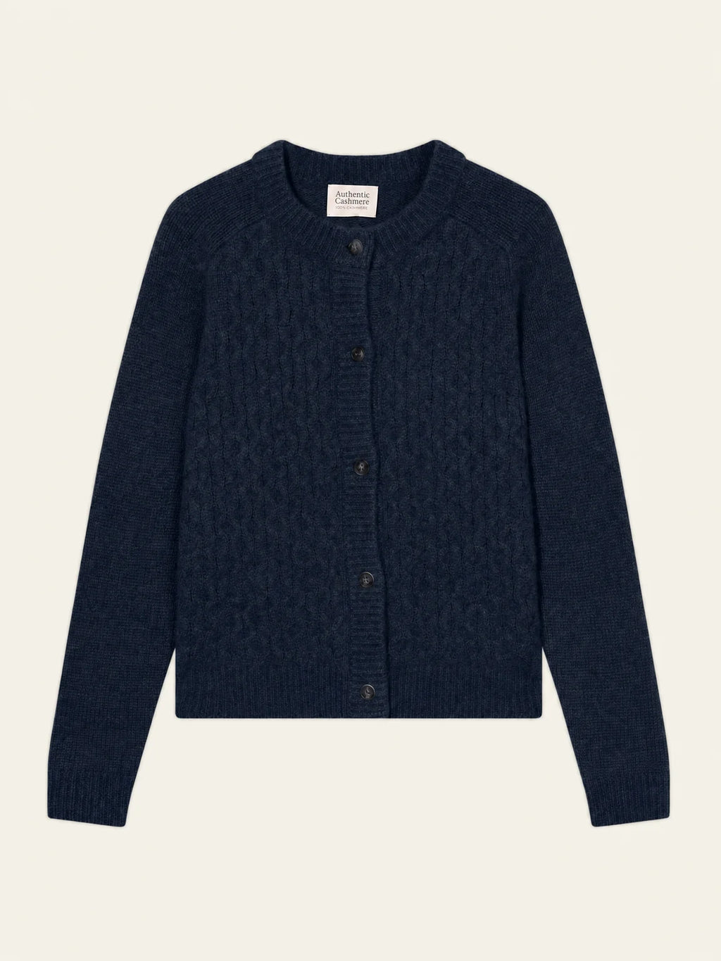 JINPA cardigan col rond 8 fils bleu marine
