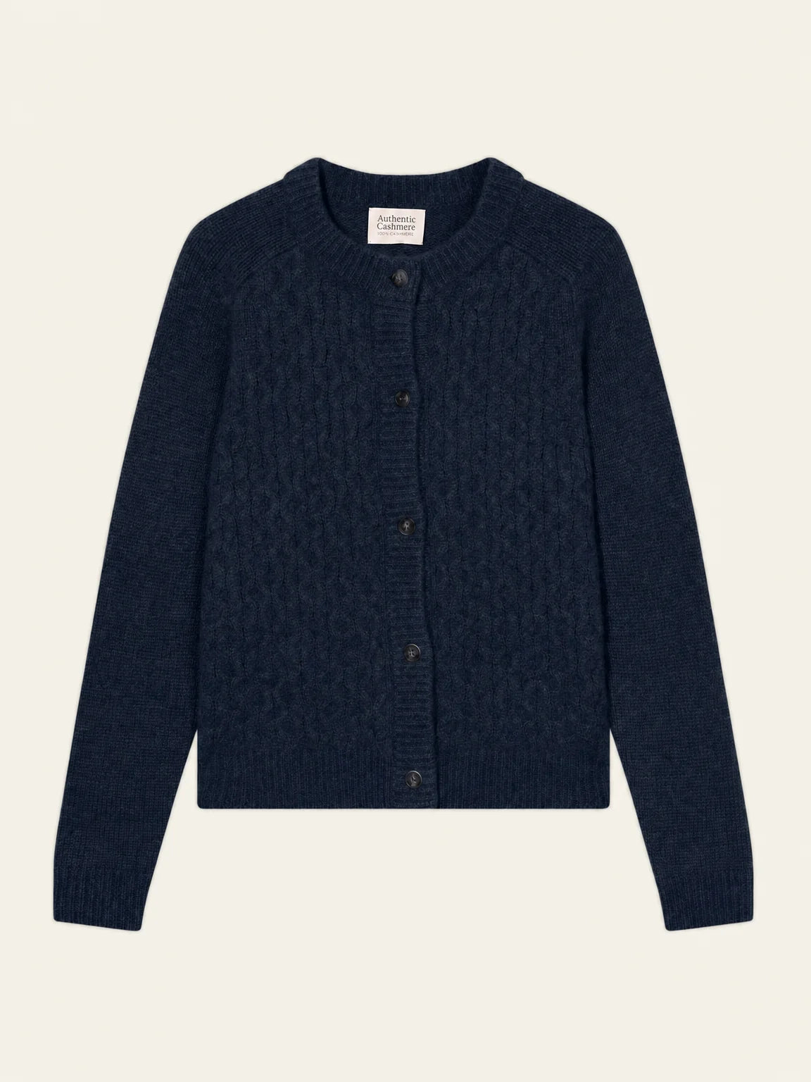 JINPA cardigan col rond 8 fils bleu marine