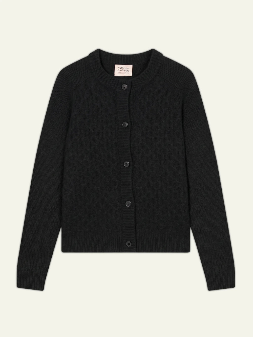 JINPA cardigan crew neck 8 ply black