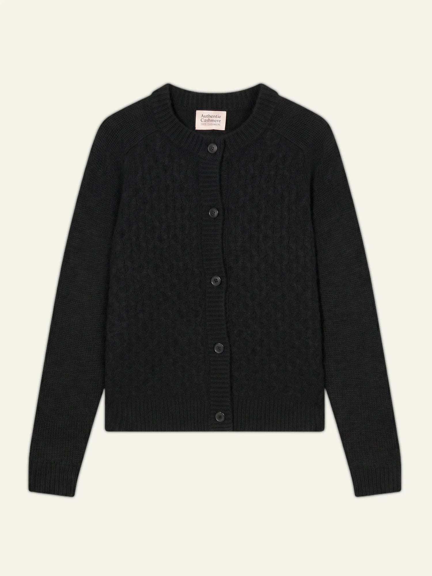 JINPA strickjacke rundhalsausschnitt 8-fädig schwarz