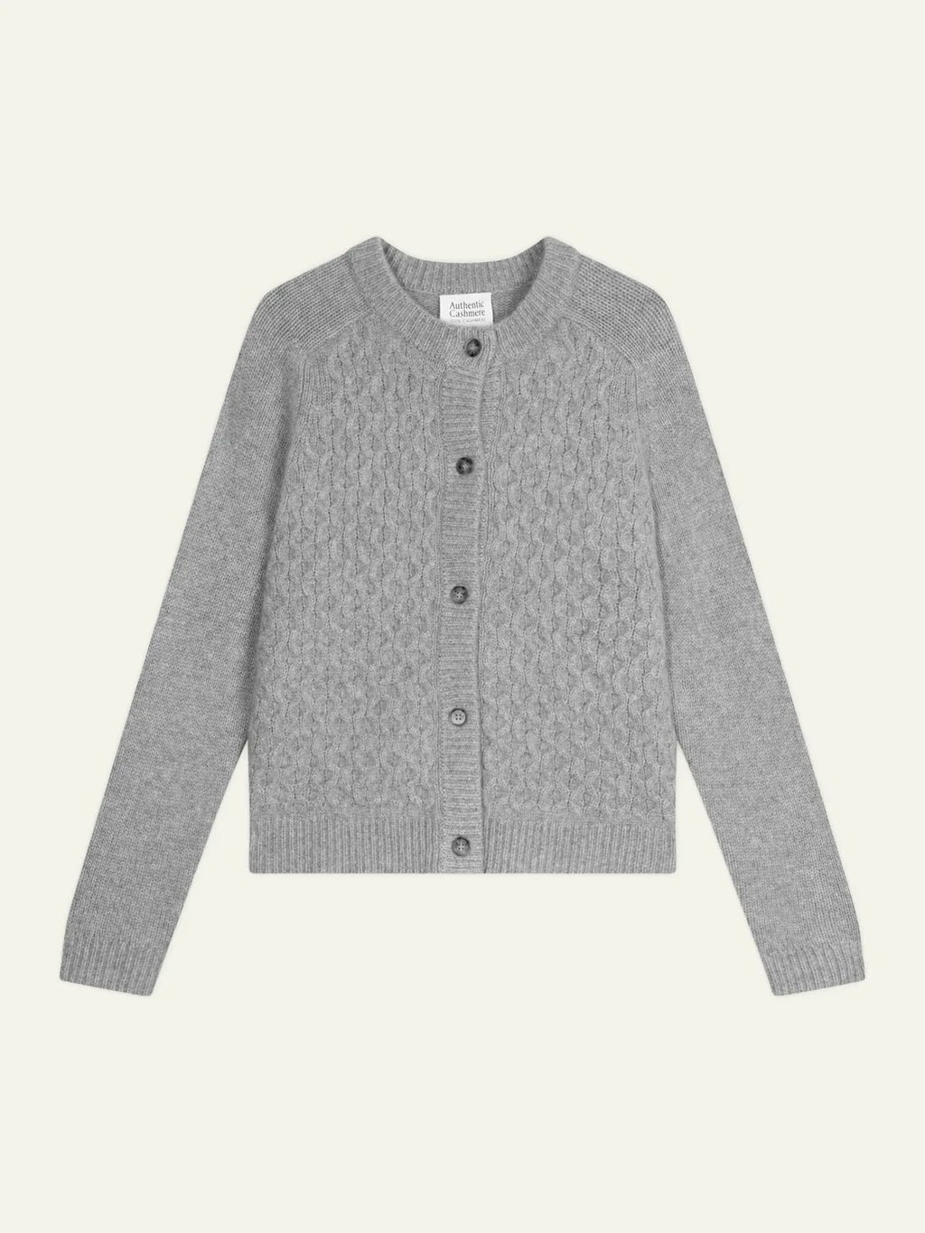 JINPA cardigan crew neck 8 ply heather cloud