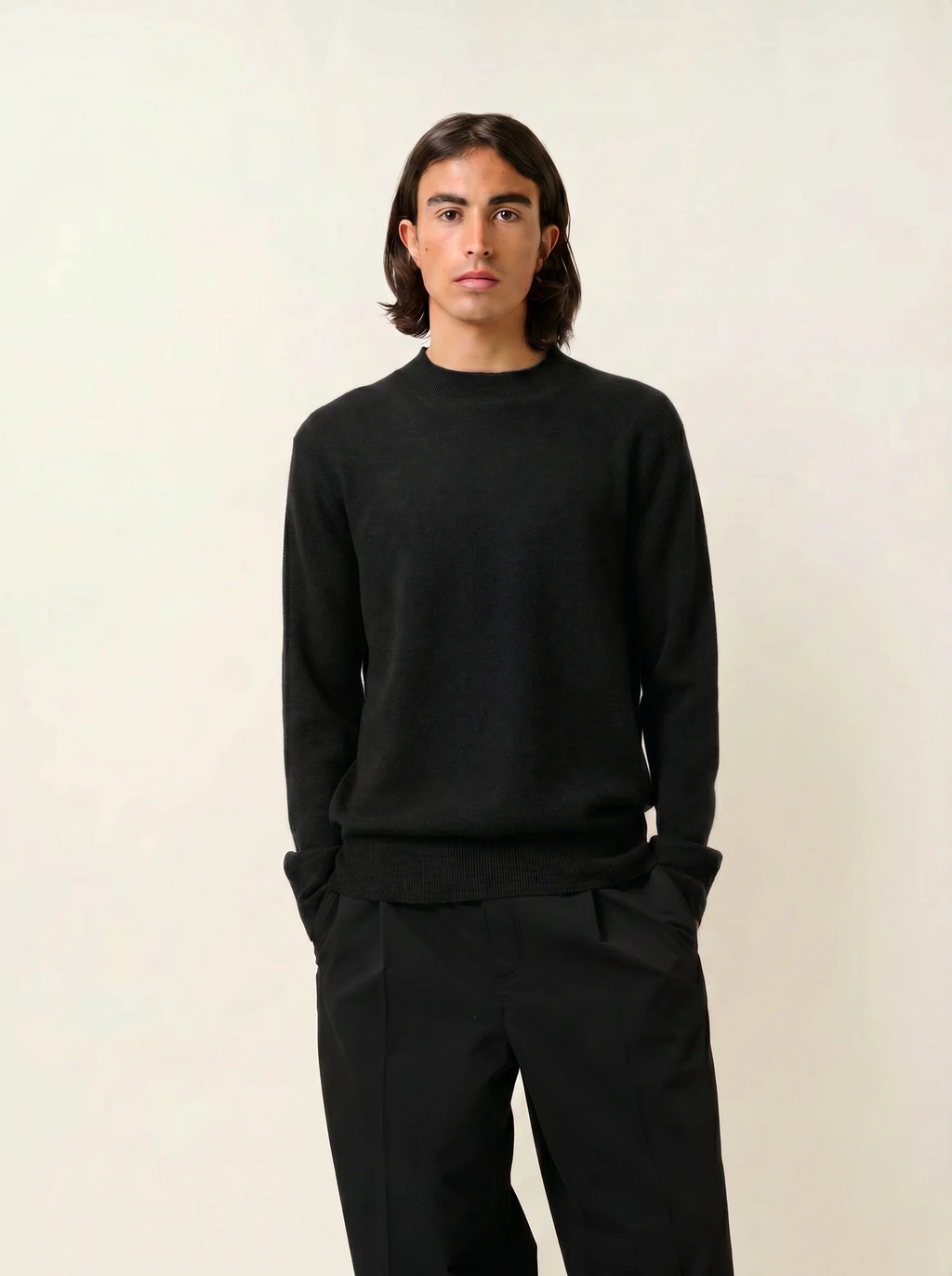 LASYA Pull Col Montant Noir
