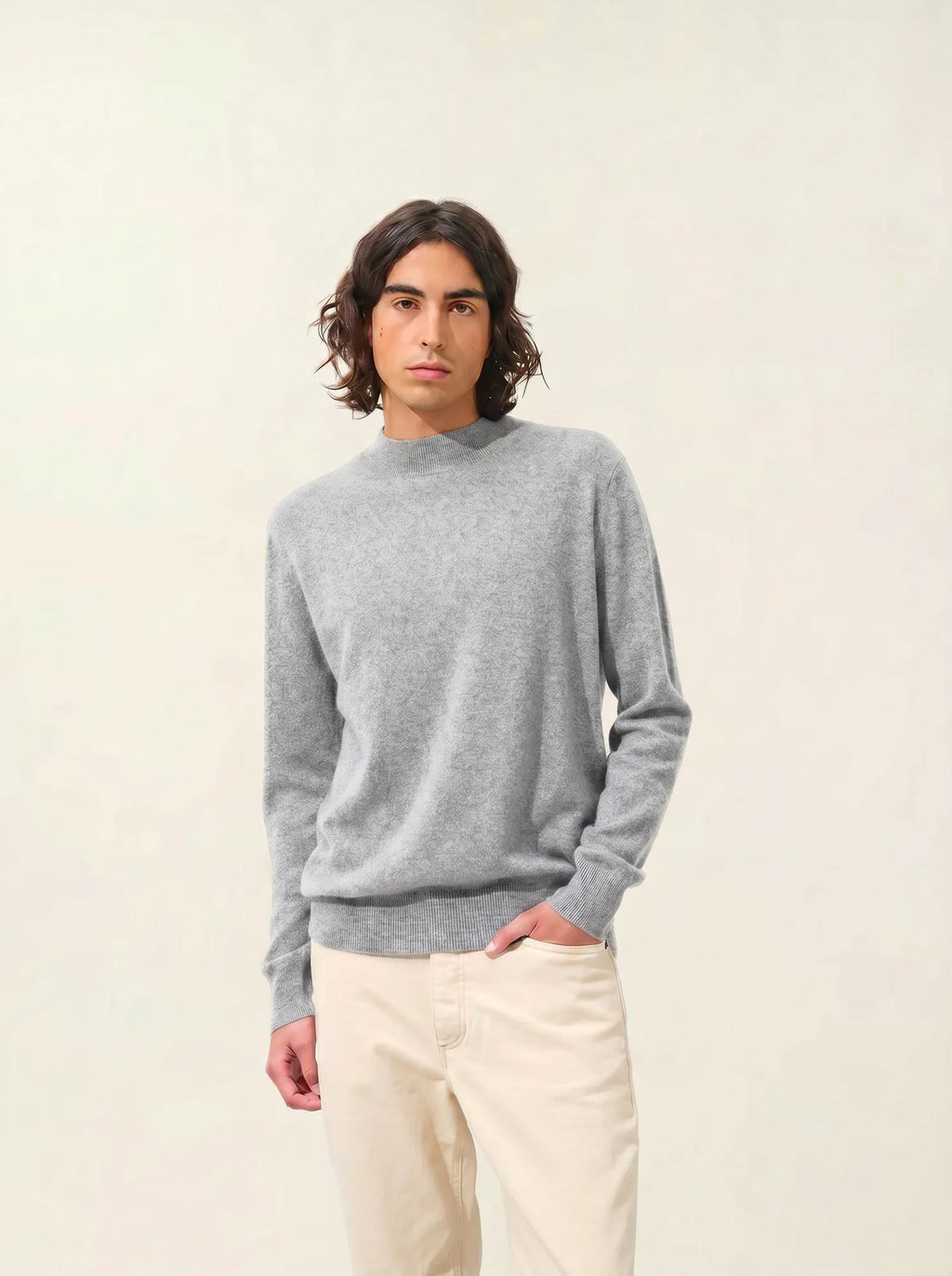 LASYA pullover stehkragen wolke meliert