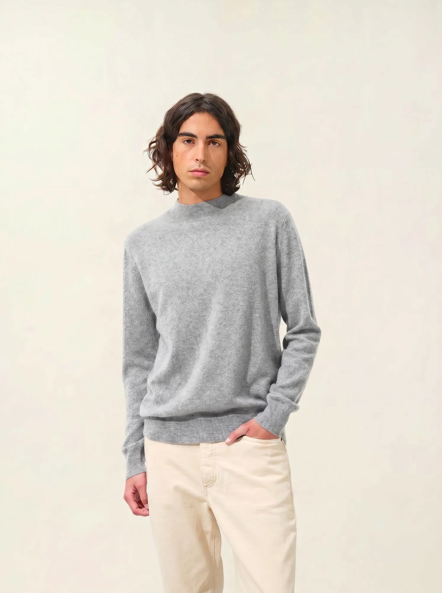 LASYA sweater mock neck heather cloud