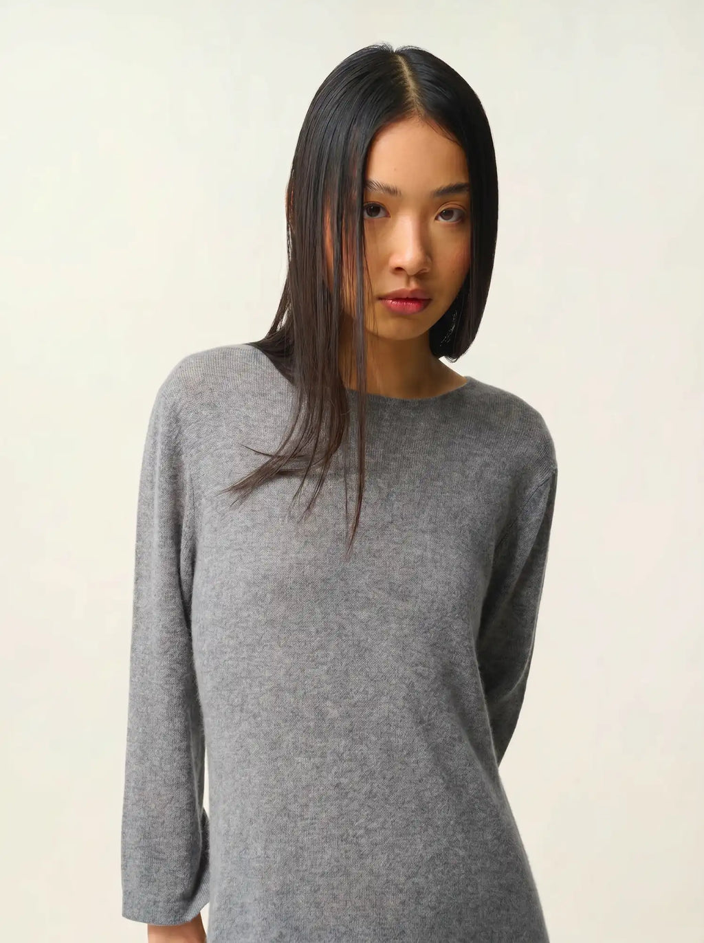 CONISTON kleid rundhalsausschnitt mit gürtel flanelle meliert