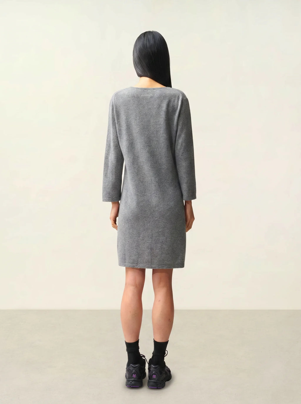 CONISTON kleid rundhalsausschnitt mit gürtel flanelle meliert