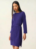 CONISTON kleid rundhalsausschnitt mit gürtel violett