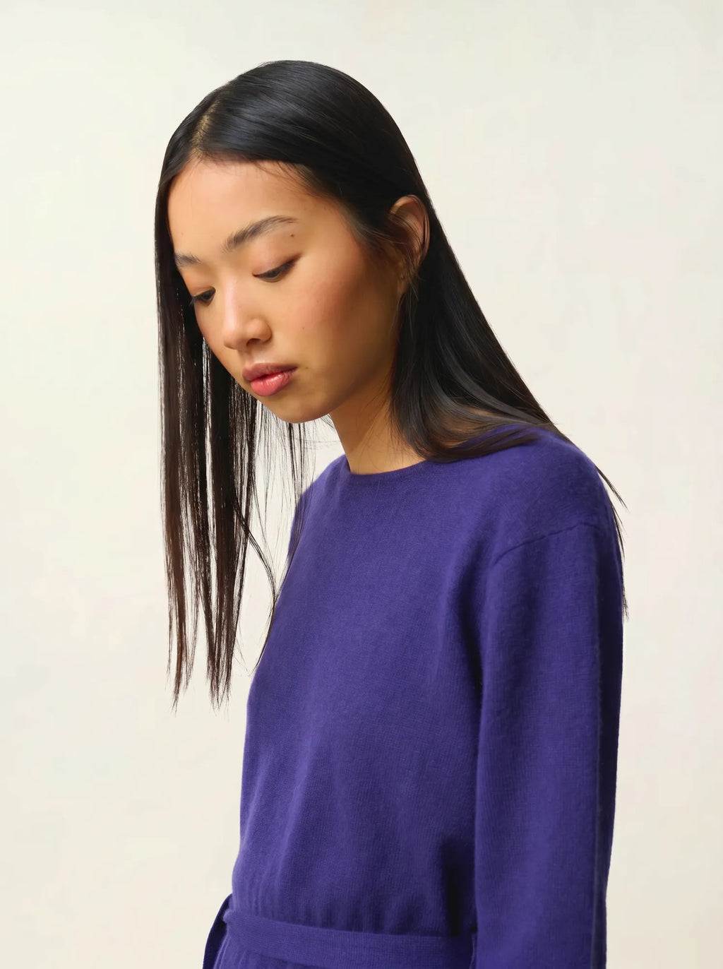 CONISTON kleid rundhalsausschnitt mit gürtel violett