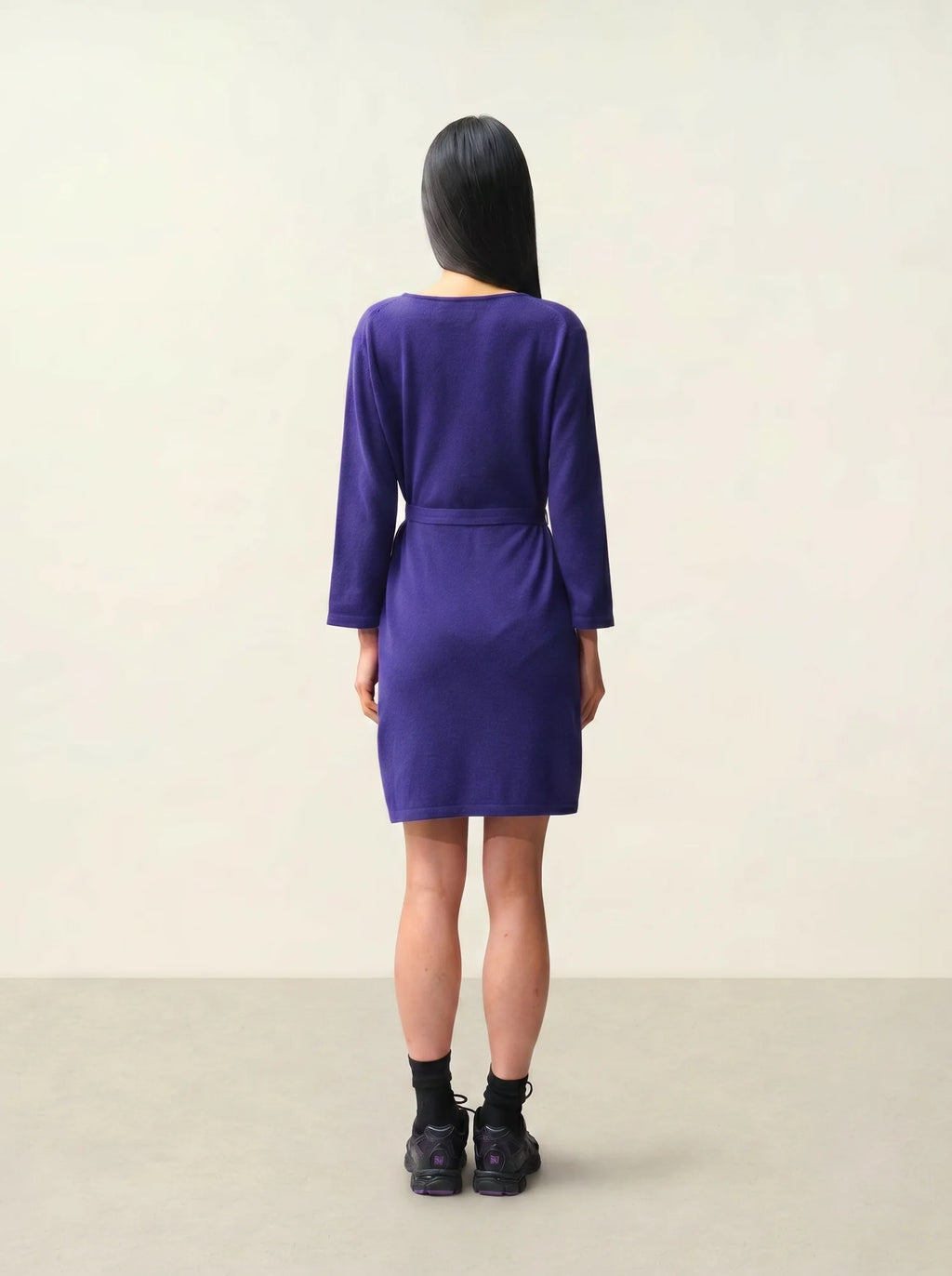 CONISTON kleid rundhalsausschnitt mit gürtel violett