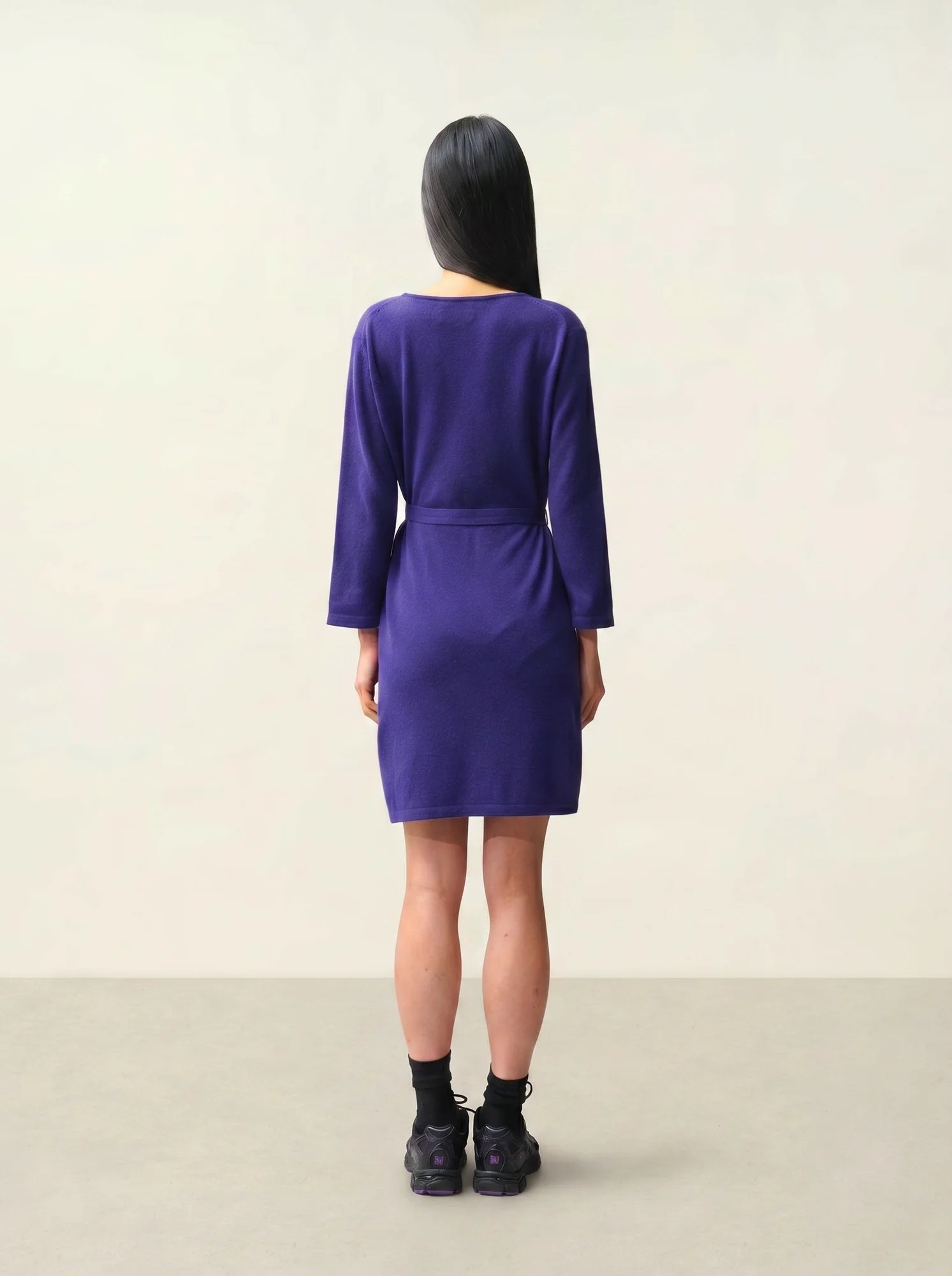 CONISTON kleid rundhalsausschnitt mit gürtel violett