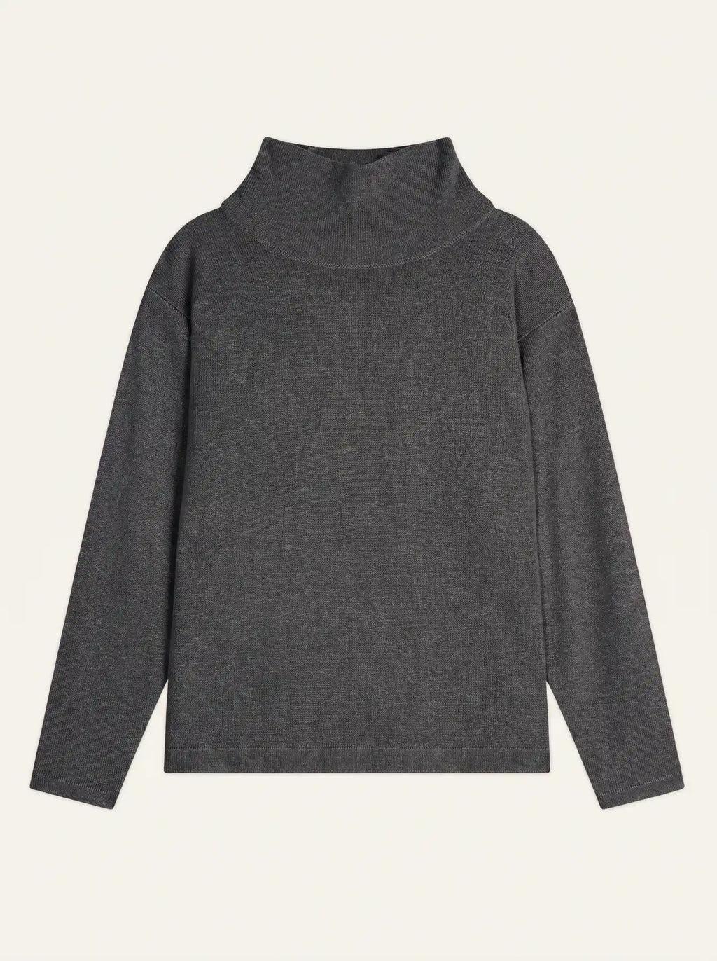 CHEVIOT pull col montant bénitier anthracite chiné