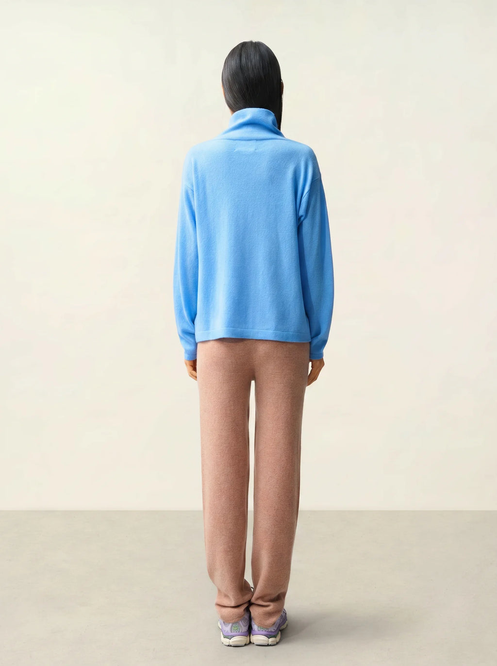 CHEVIOT pull col montant bénitier bleu bébé