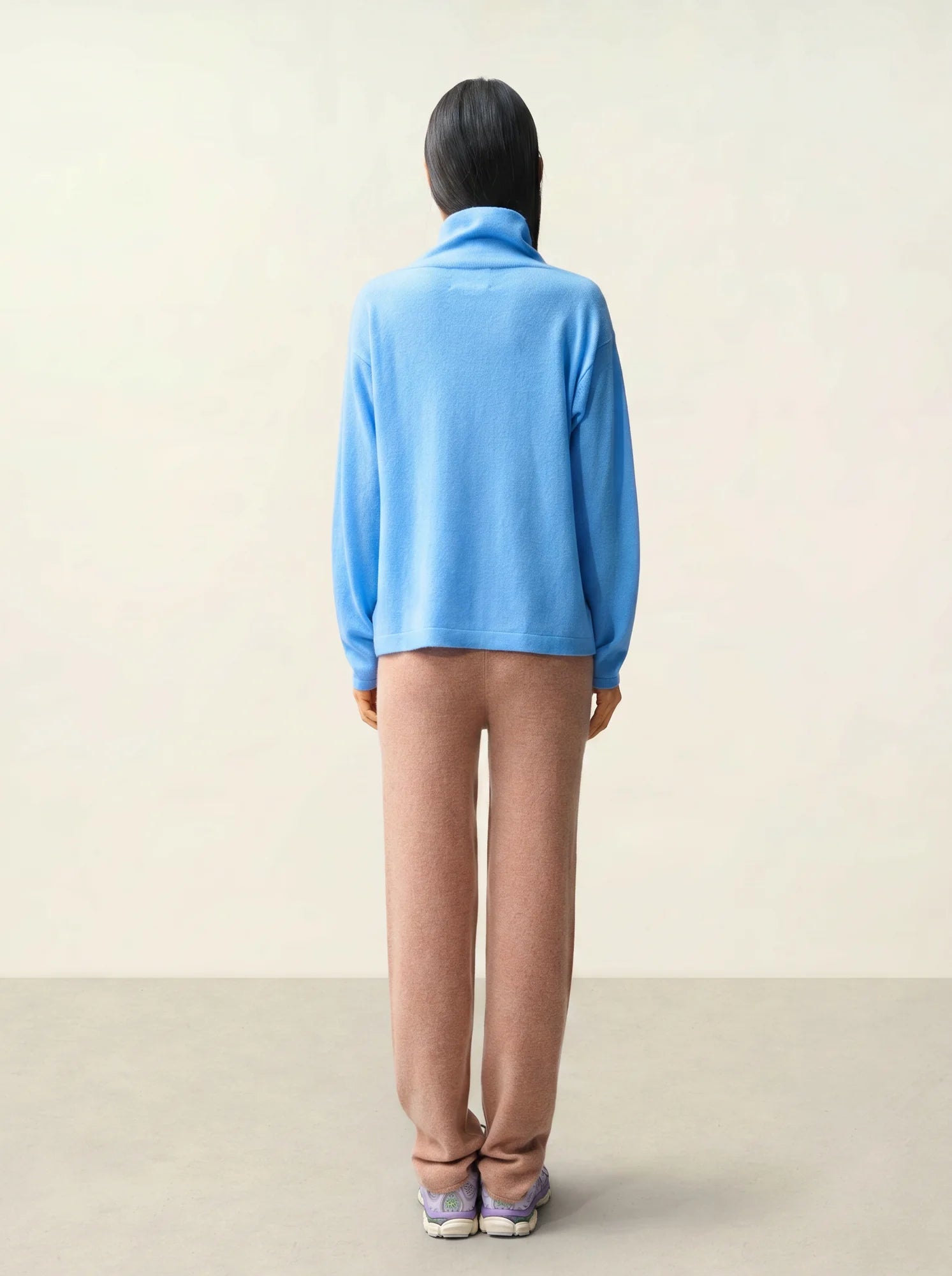 CHEVIOT pull col montant bénitier bleu bébé