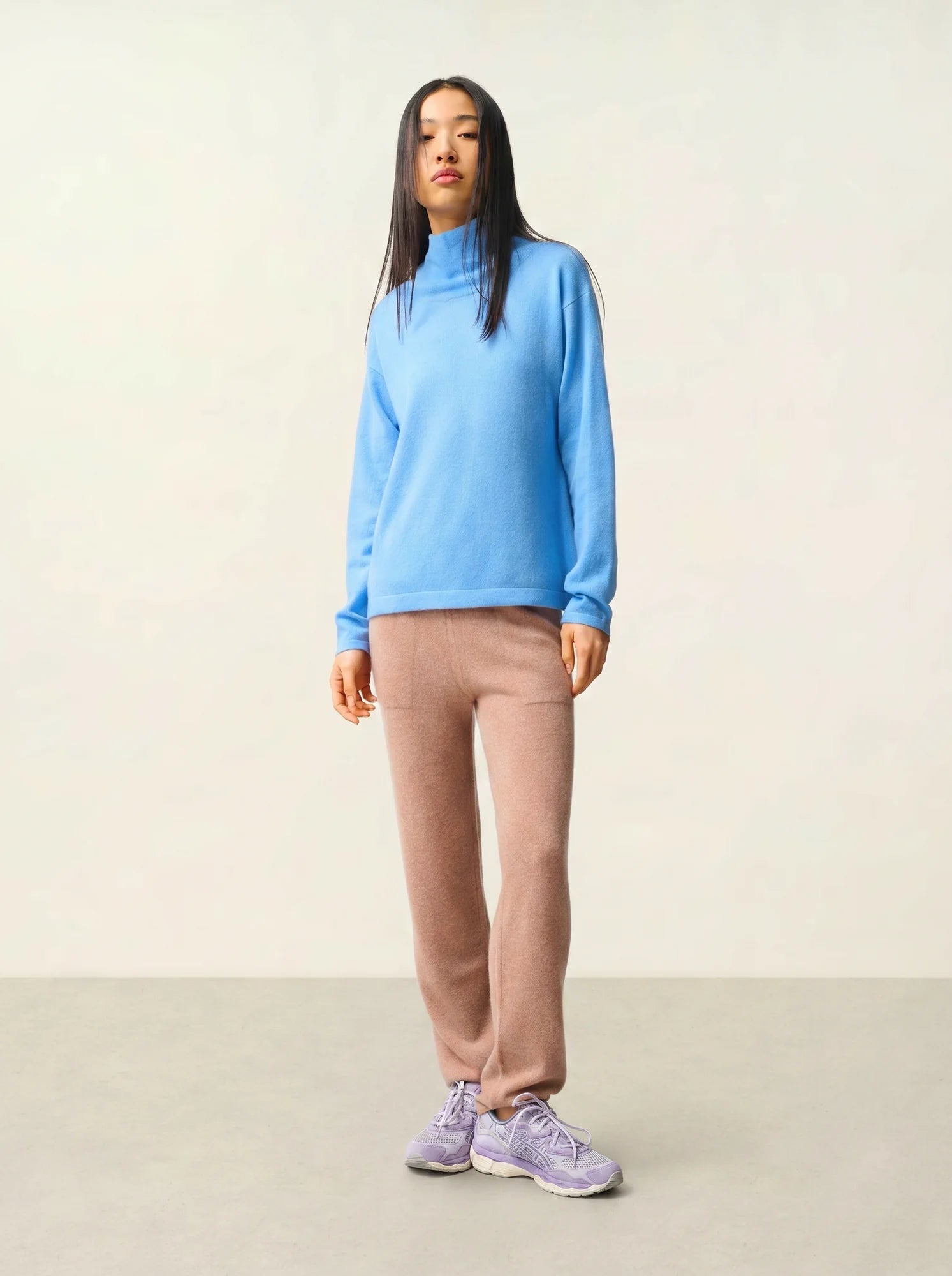 CHEVIOT pull col montant bénitier bleu bébé