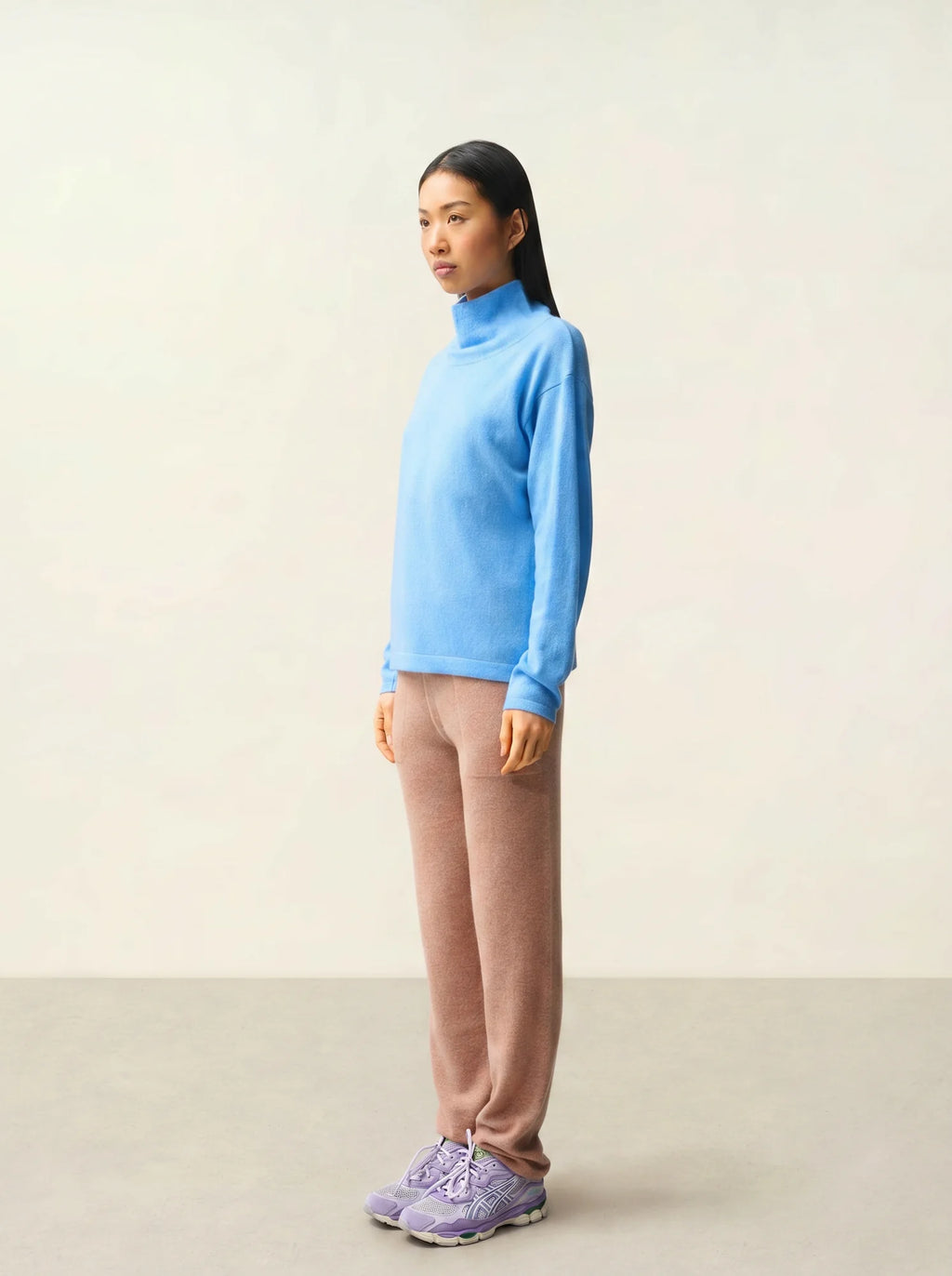 CHEVIOT pull col montant bénitier bleu bébé