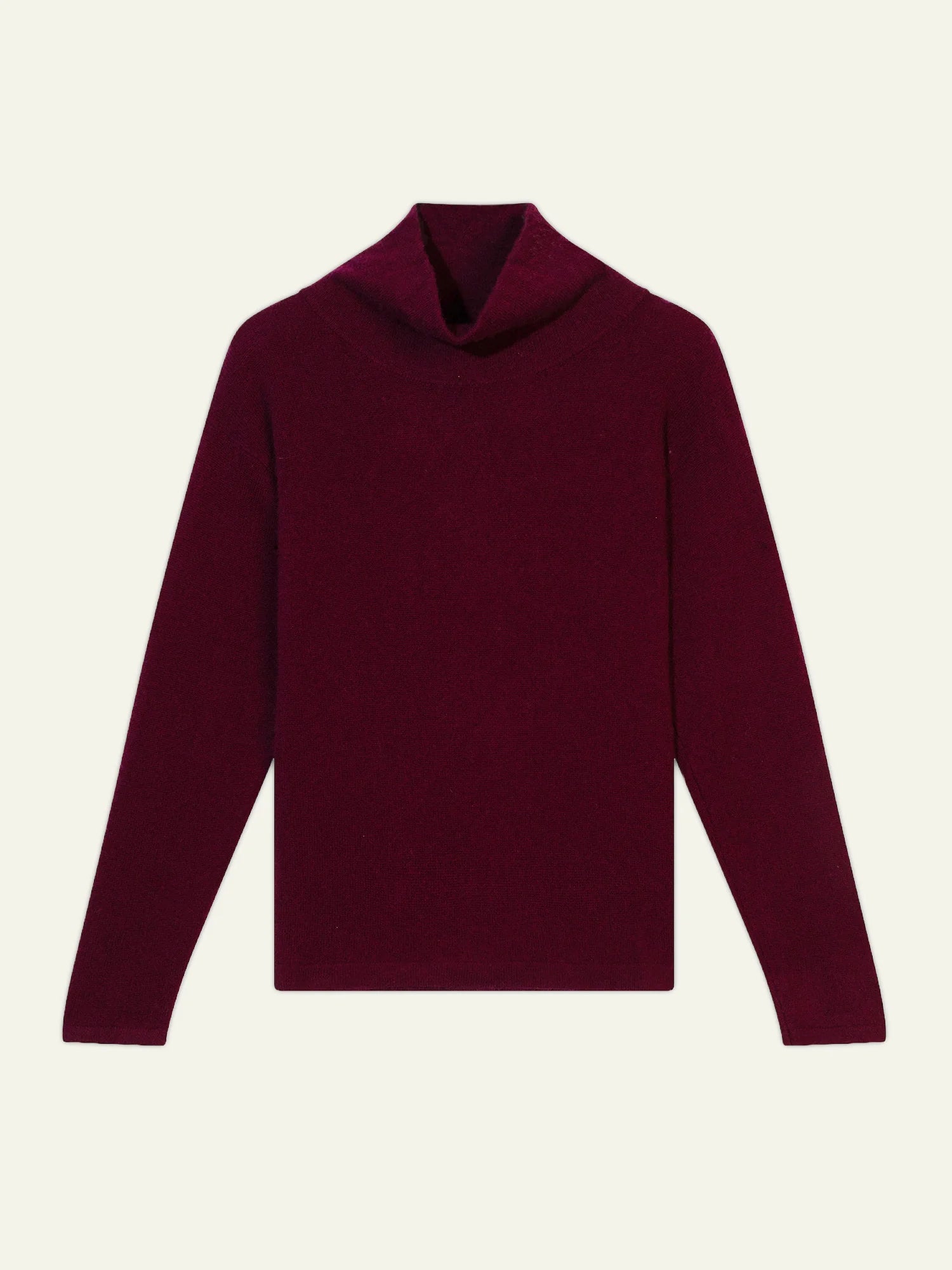CHEVIOT Pullover Stehkragen Wasserfall Bordeaux