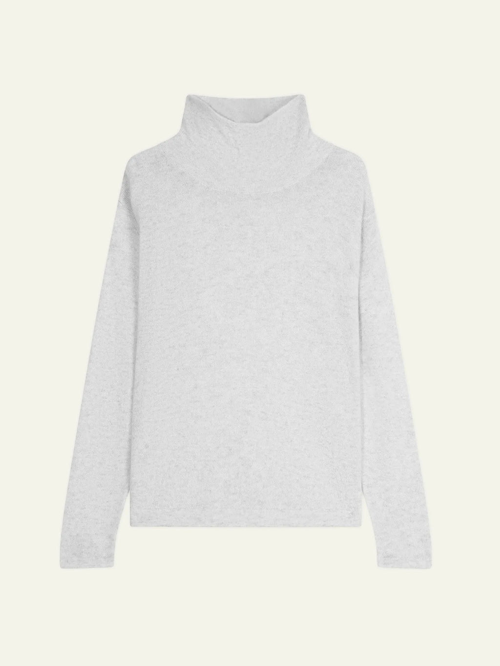 CHEVIOT pullover stehkragen wasserfall perlgrau meliert