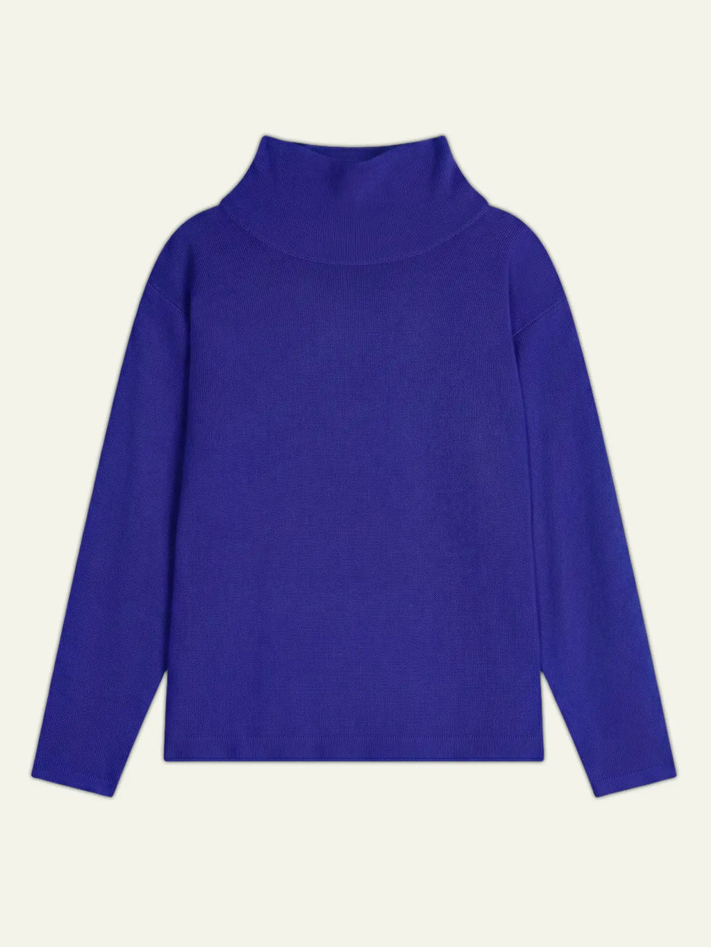 CHEVIOT pull col montant bénitier indigo
