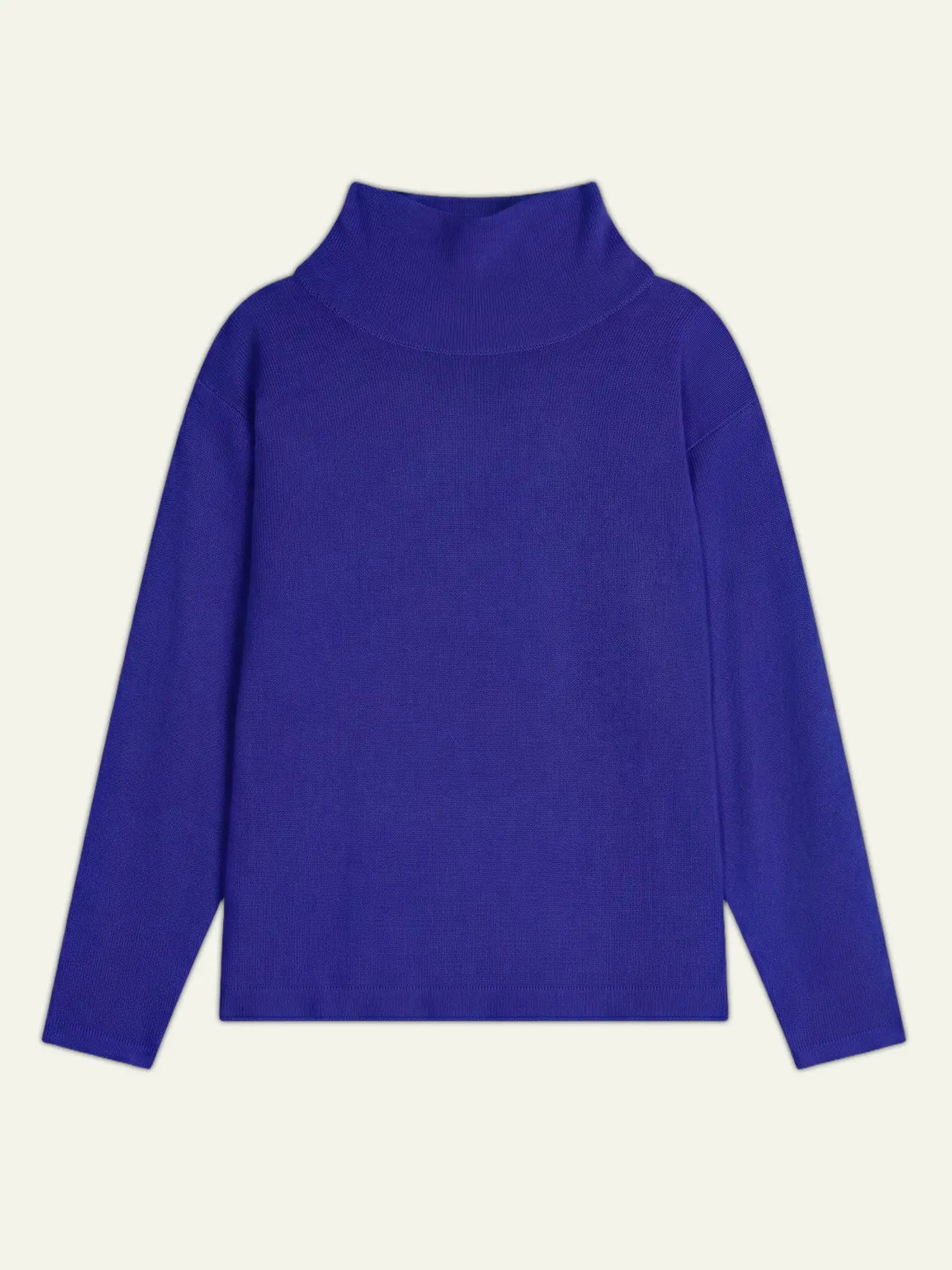 CHEVIOT pull col montant bénitier indigo