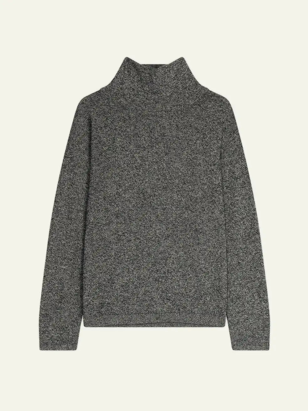 CHEVIOT pullover stehkragen wasserfall schwarz und weiß