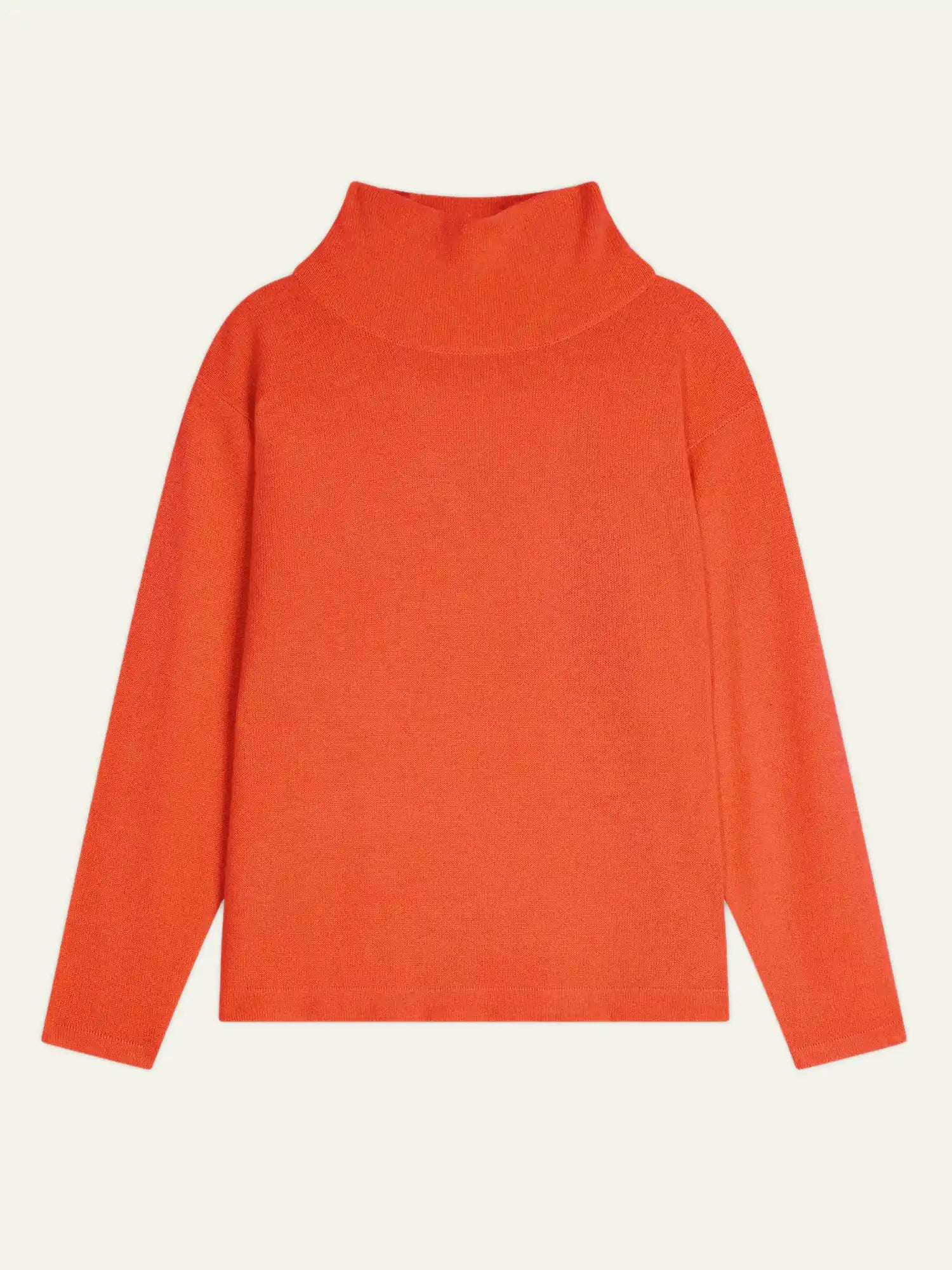 CHEVIOT Pullover Stehkragen Wasserfall Orange