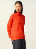 CHEVIOT Pullover Stehkragen Wasserfall Orange