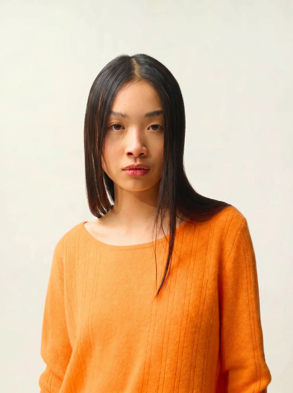 DIANA Pullover U-Boot-Ausschnitt Mandarine