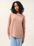 VENUS pullover rundhalsausschnitt elfenbein und camel meliert