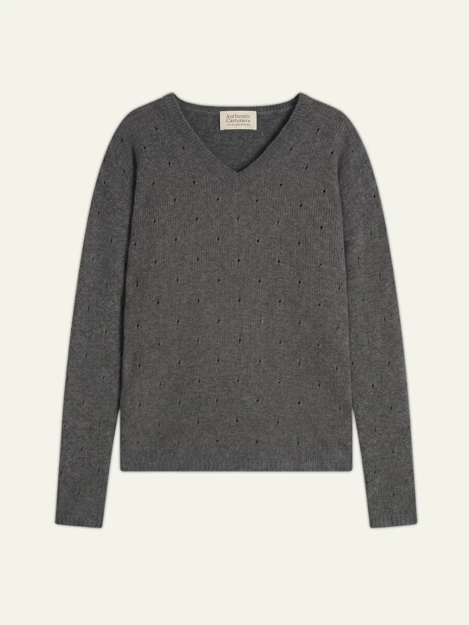 DOTY pullover v-ausschnitt 4-fädig anthrazit meliert