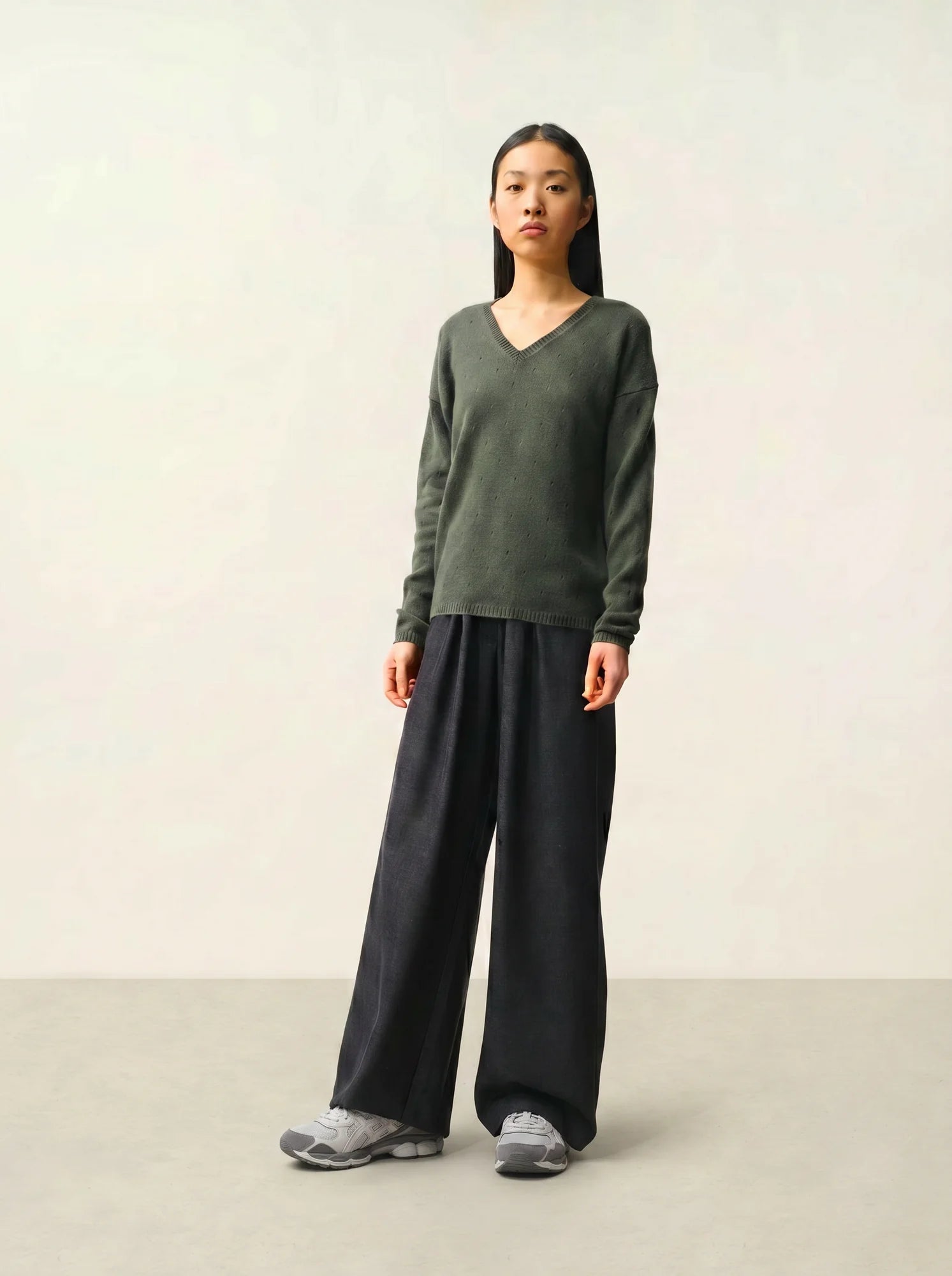 DOTY pull col V 4 fils kaki