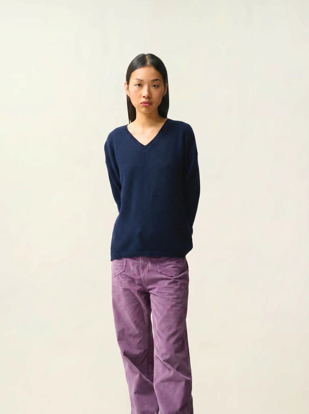 DOTY pullover v-ausschnitt 4-fädig marineblau