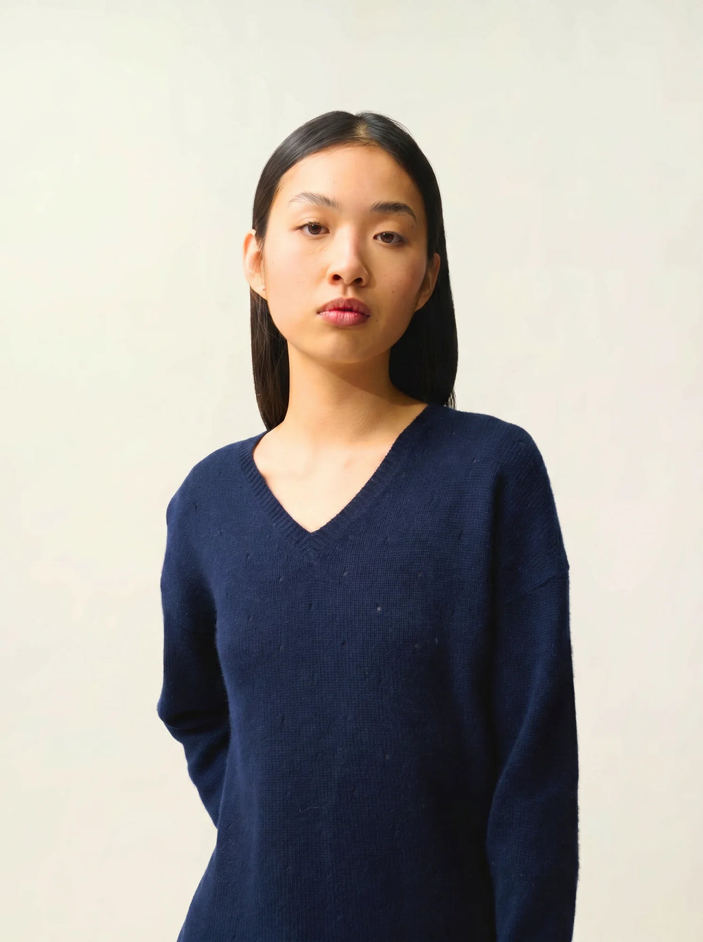 DOTY pullover v-ausschnitt 4-fädig marineblau