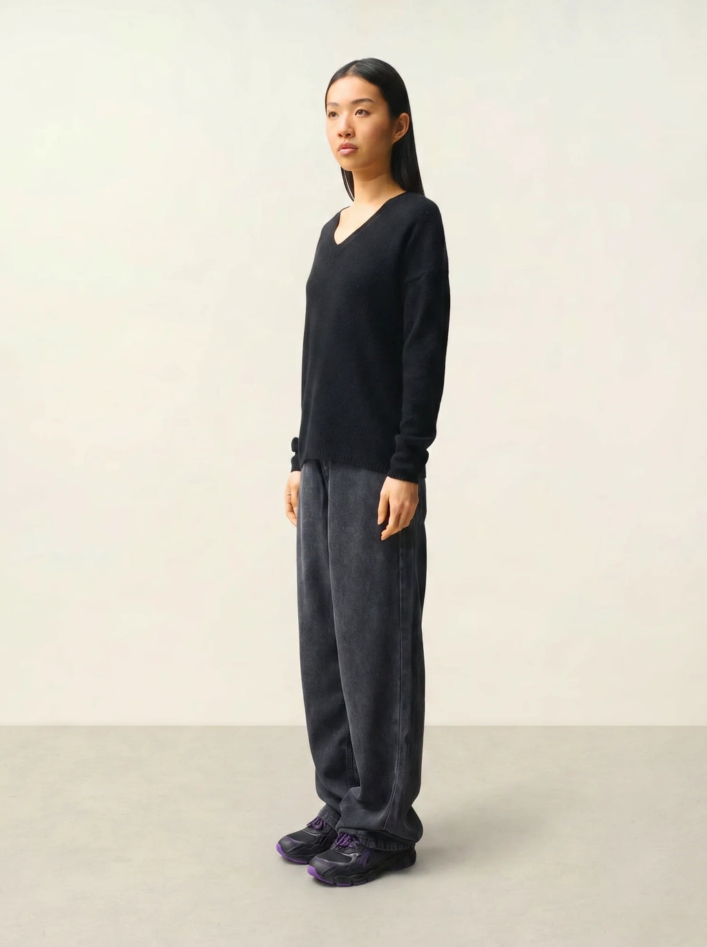 DOTY pullover v-ausschnitt 4-fädig schwarz