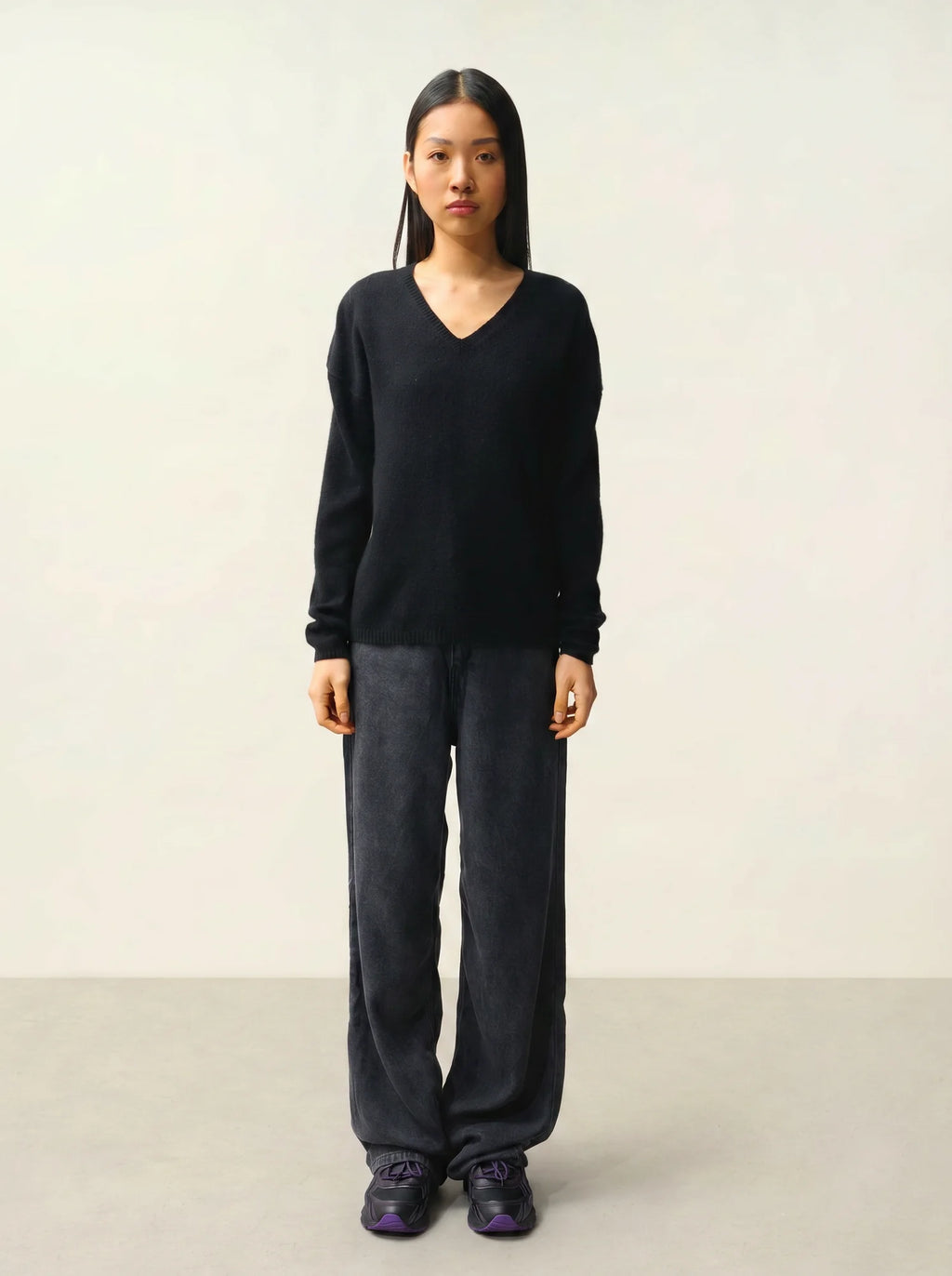 DOTY pullover v-ausschnitt 4-fädig schwarz