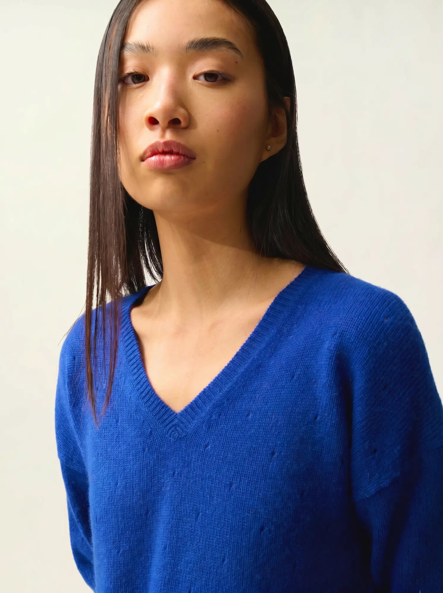DOTY Pullover V-Ausschnitt 4-fädig Ultramarin