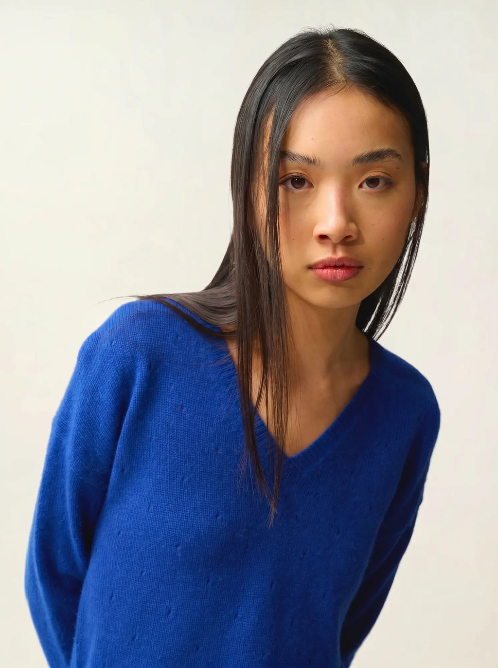 DOTY Pullover V-Ausschnitt 4-fädig Ultramarin
