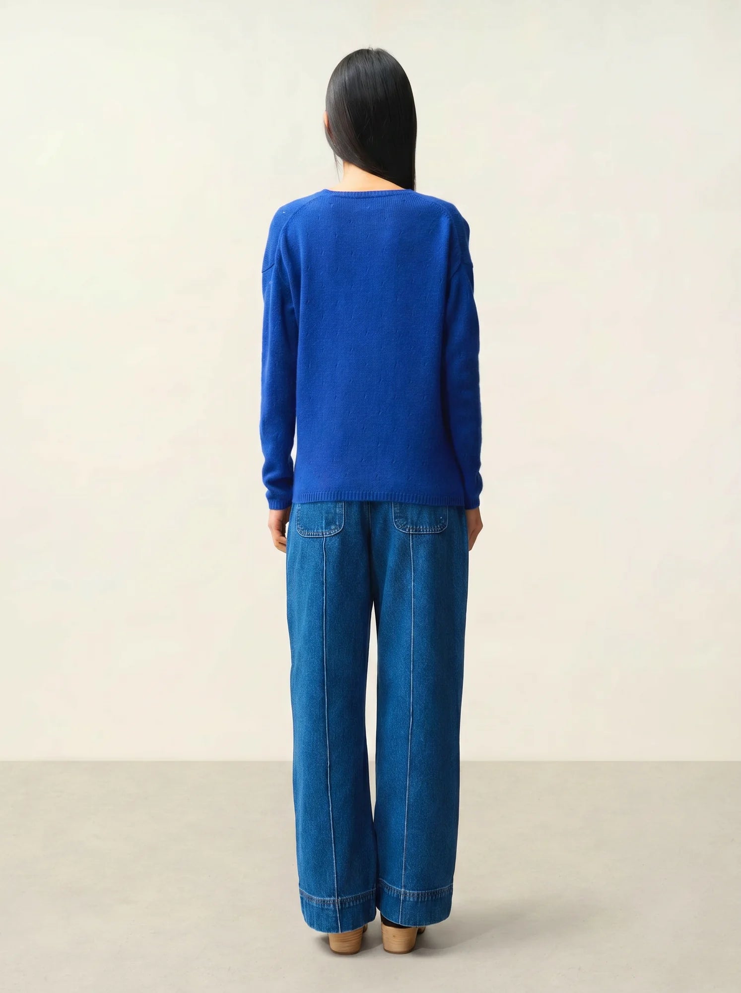 DOTY Pullover V-Ausschnitt 4-fädig Ultramarin
