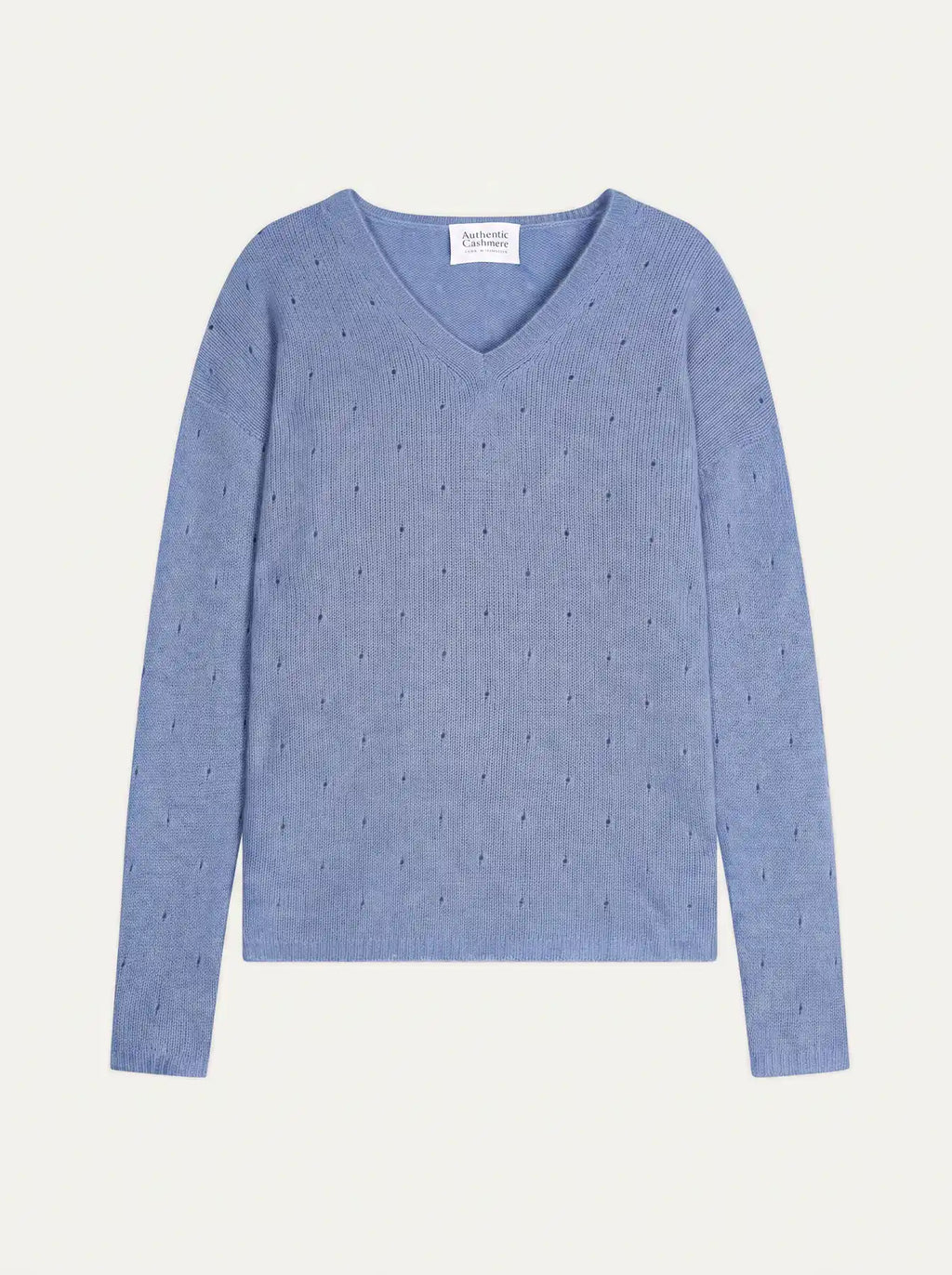 DOTY Pullover V-Ausschnitt 4-fädig Himmelblau